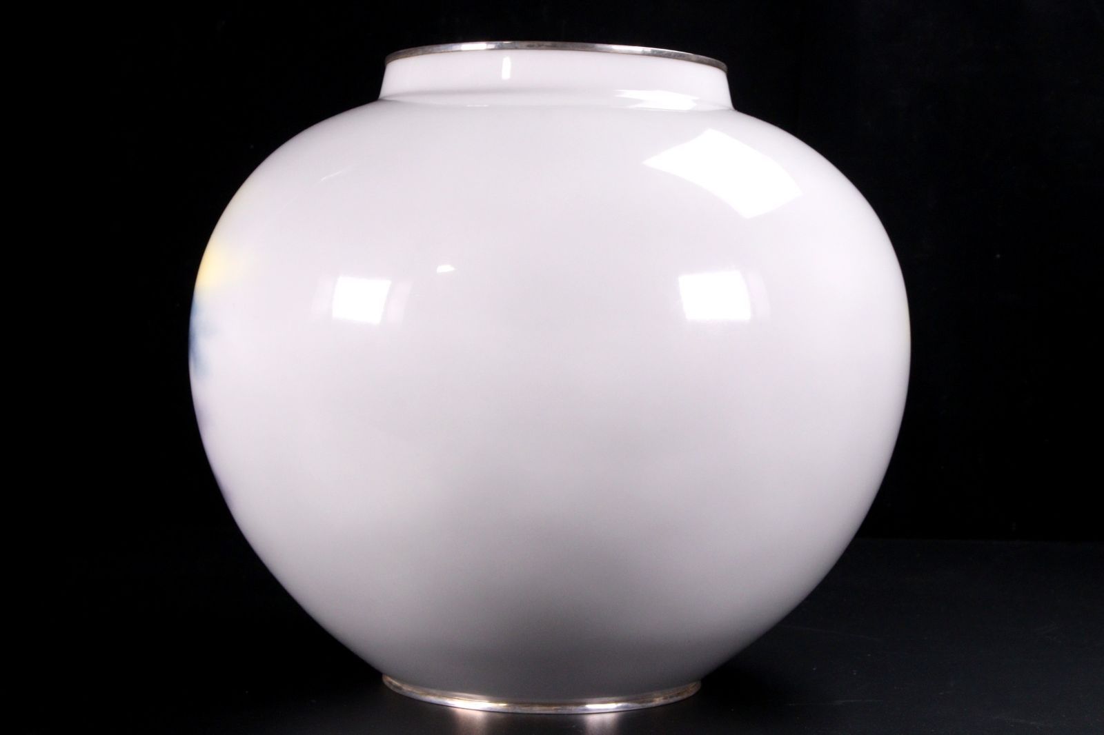 【流】古美術品 安藤七宝 純銀縁花瓶 CK860 流古美術品 安藤七宝 純銀縁花瓶 CK860