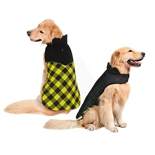 大特価】イエロー_3XL 犬服 ペット 秋冬綿服 小型犬 中型犬 大型犬