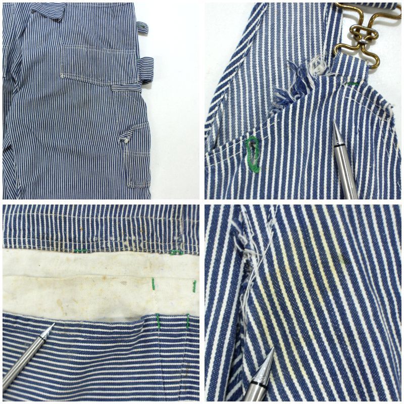 60s vintage OSHKOSH エプロン付き ダブルニー ヒッコリー