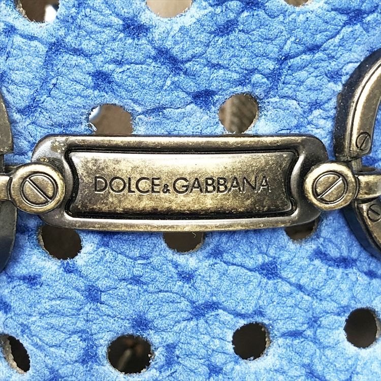 DOLCE&GABBANA D&G Logo Plate Perforated Nubuck Slip On