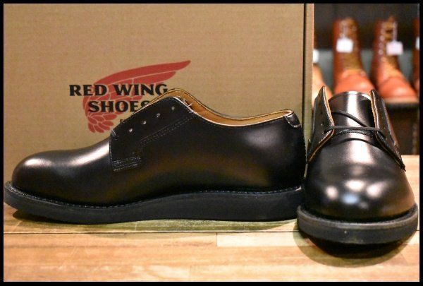 7D 24年 レッドウィング 101 ポストマン シューズ 黒 ブラック シャパラル 短靴 レースアップ ブーツ redwing HOPESMORE FF045