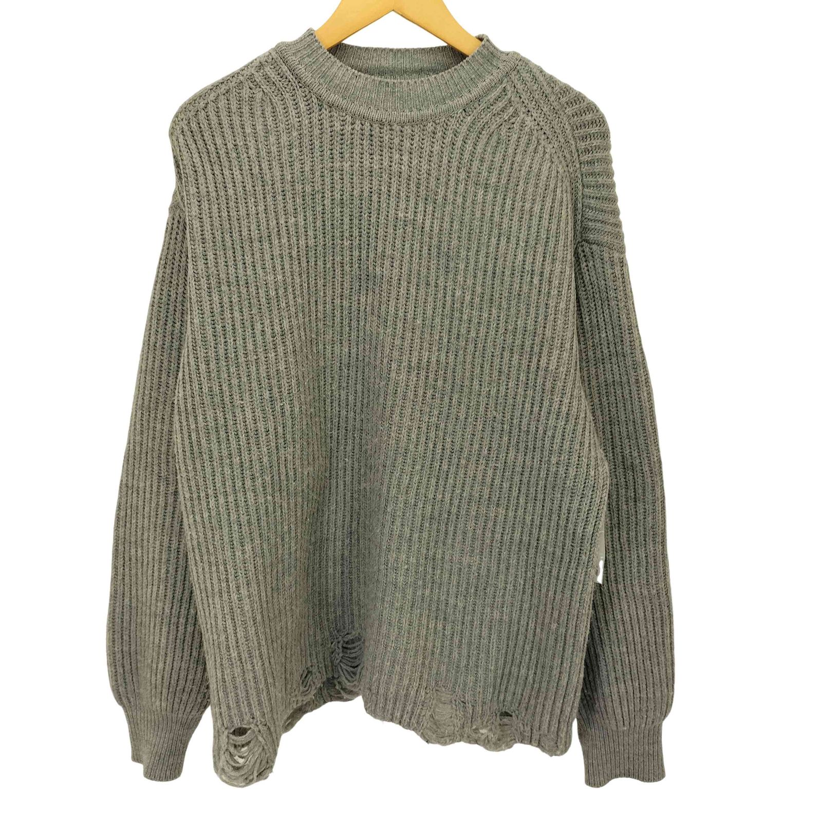 JOHN MAISON SMITH 21aw ヘムダメージドクルーネックニット JOHN MAISON SMITH 21aw ヘムダメージドクルーネックニット