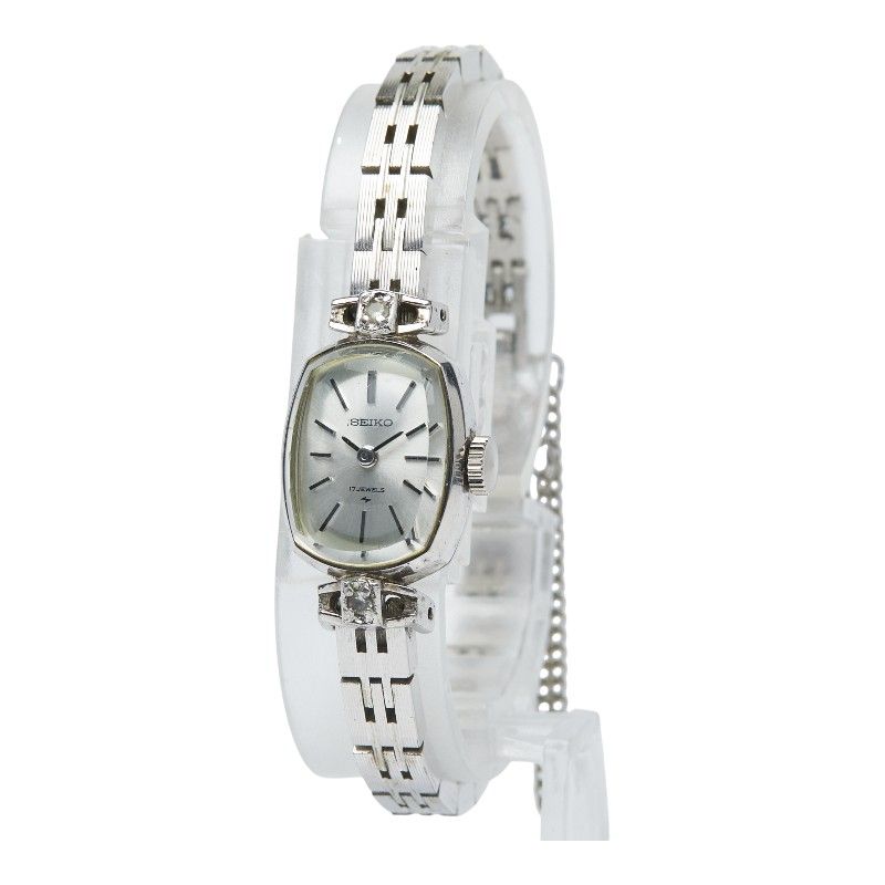 セイコー ヴィンテージ 17石 トノー ラインストーン 11-3270 ステンレススチール レディース SEIKO 1-0235467