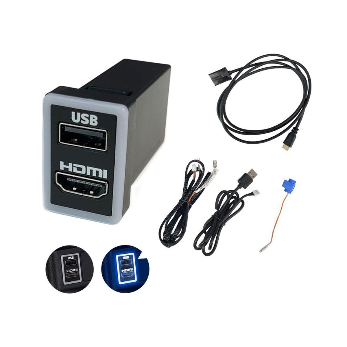 トヨタ車用スイッチパネル ビルトインUSB|HDMI接続ユニット アルパイン NXシリーズナビ用 2020年以降 KCU-Y620HU HDMI Eタイプ USB カーナビ トヨタ スペアスイッチホール スイッチパネル