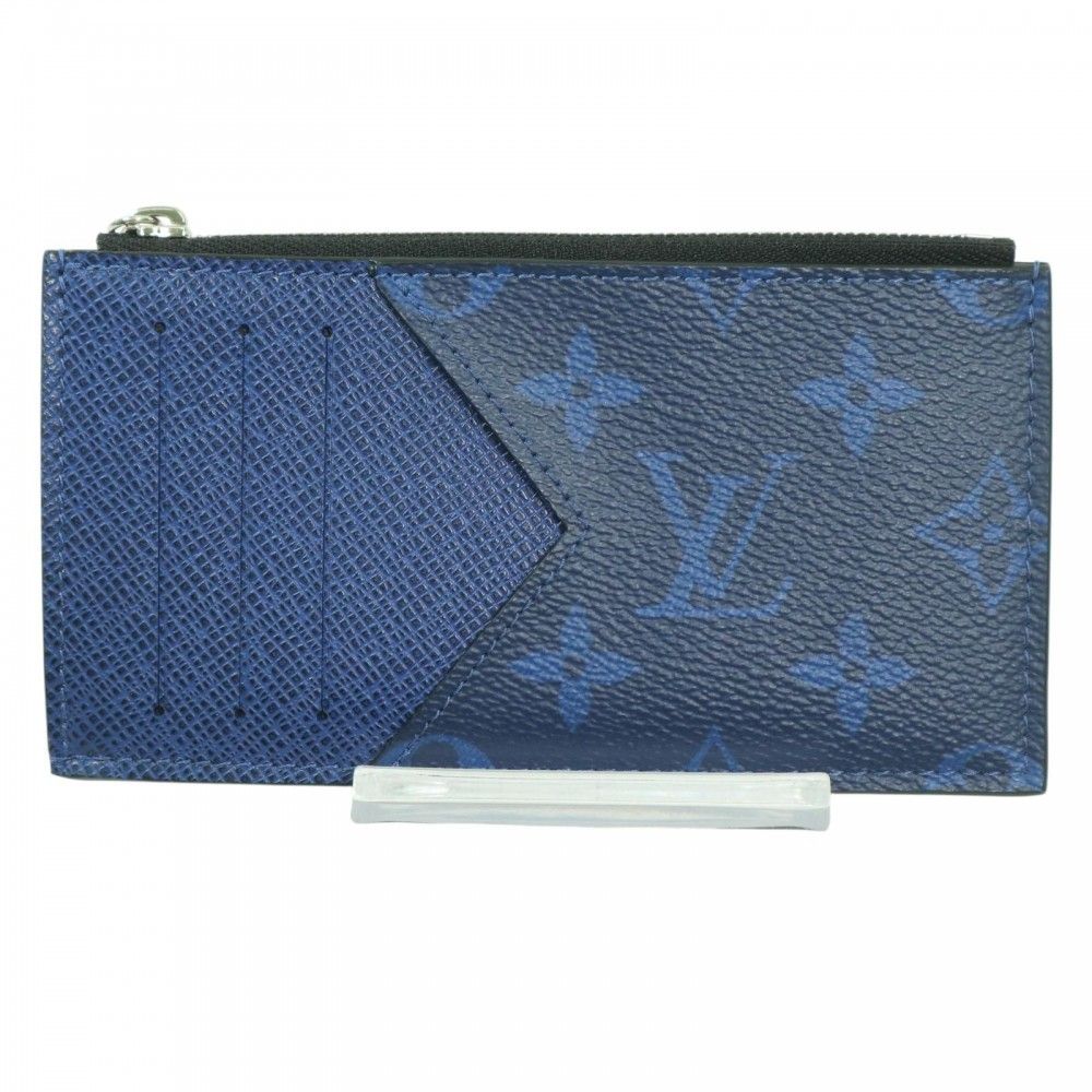 ルイヴィトン カードケース メンズ タイガラマ コインカードホルダー コインケース 財布 モノグラム ブルー 青 LOUIS VUITTON M30270 コバルト シルバー金具