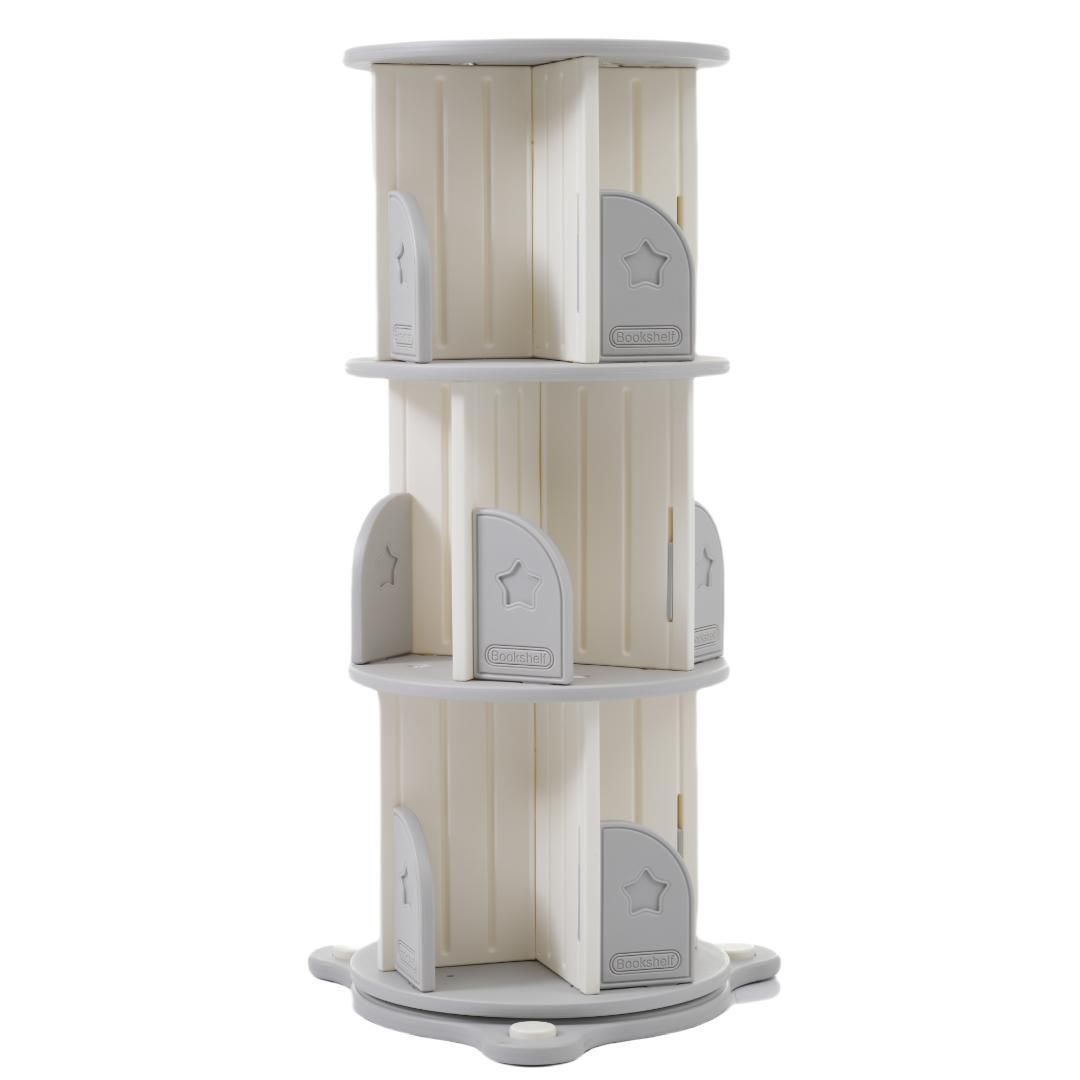 3段 回転式本棚飾り棚絵本棚360°回転本棚コミック収納棚本棚HDPE製大容量 yew4