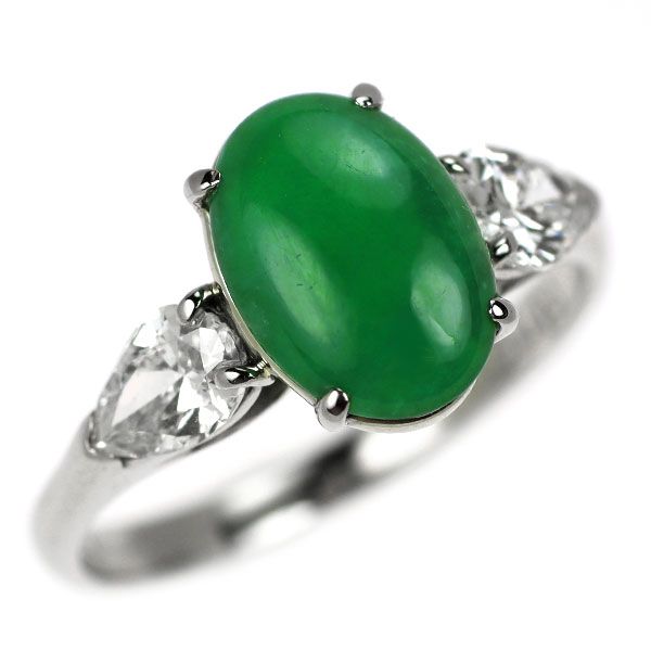 Pt900 翡翠 ダイヤモンド リング 1.72ct D0.70ct - メルカリ