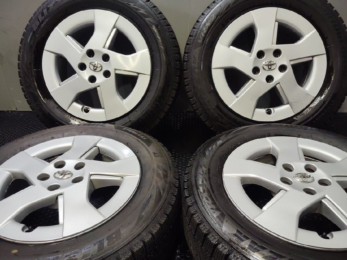 BS BLIZZAK VRX2 195|65R15 スタッドレス トヨタ 30プリウス 純正ホイール 15インチ 6J5HPCD100 45 21年製 バリ溝 KTM527