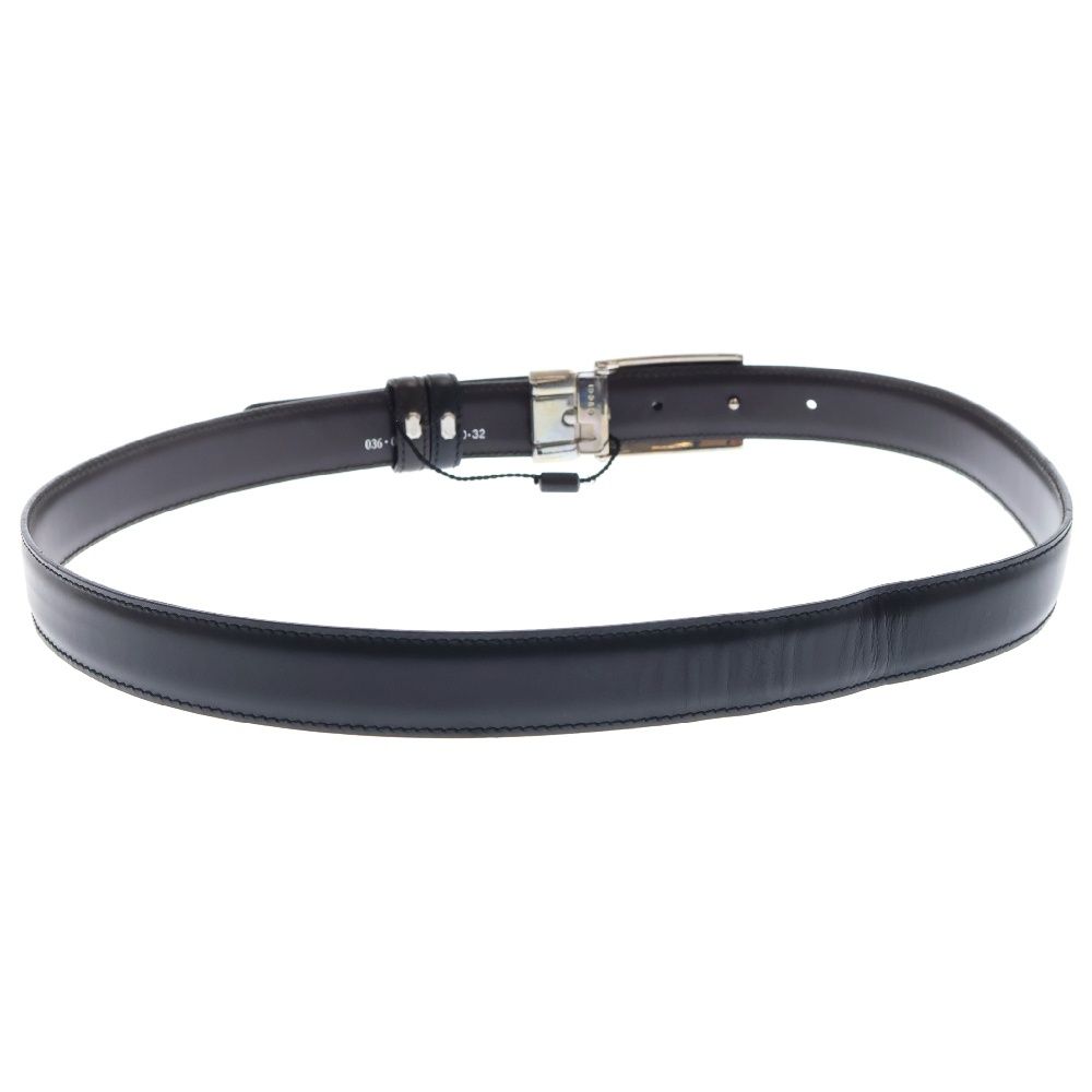 GUCCI (グッチ) Gロゴプレート バックル レザーベルト ブラック