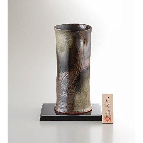 【新品・2営業日で発送】シャディ 美濃焼　９号黒伊賀筒型花瓶　オリベ吹き ＹＪ１５‐０３