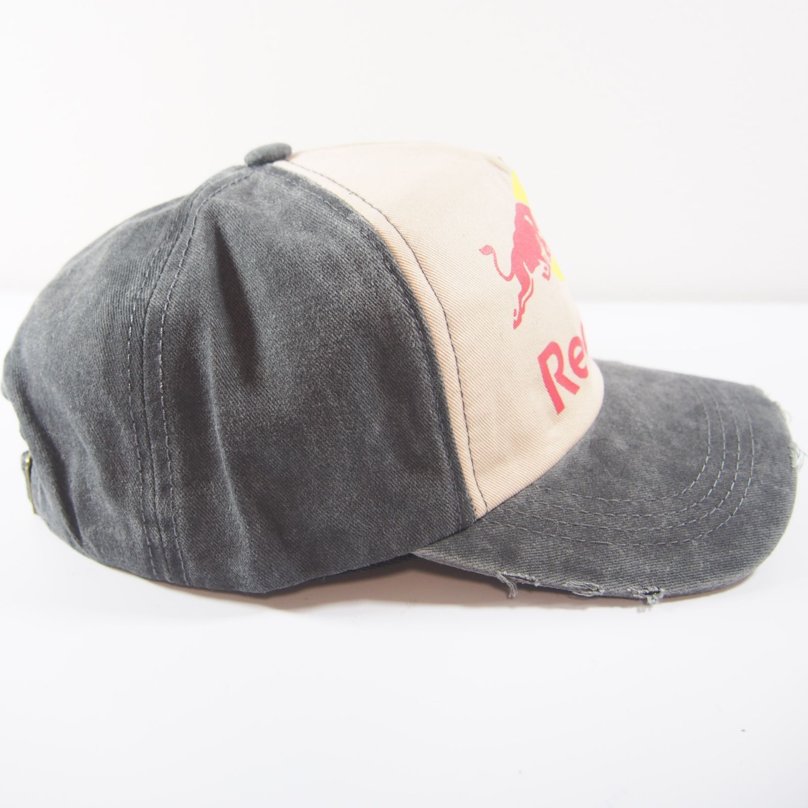 [希少] Red Bull ダメージ加工キャップ 3 RED BULL レッドブル ダメージ加工 キャップ グレー 帽子