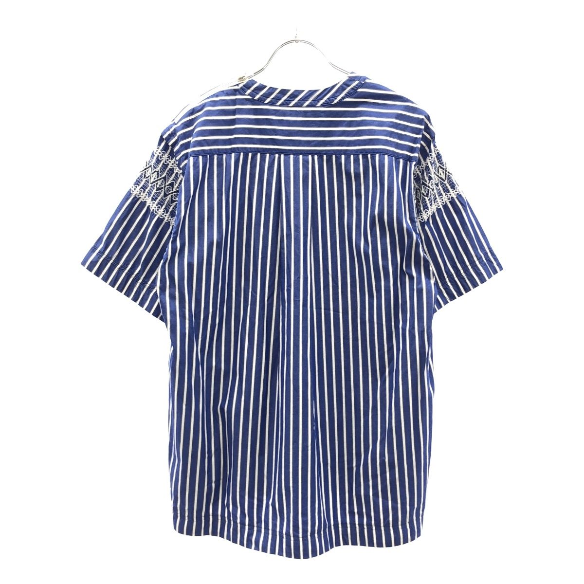 sacai サカイ 18SS ノルディック刺繍ストライププルオーバーシャツ 18