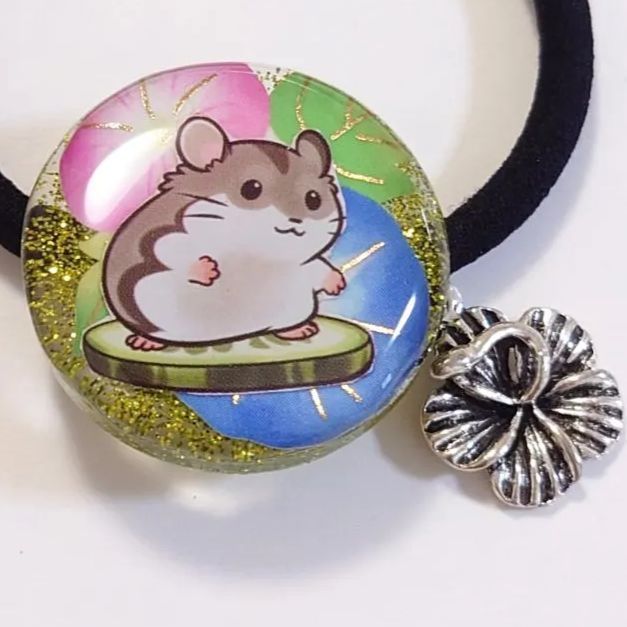 A1334】 レジンヘアゴム ハンドメイド ハムスター