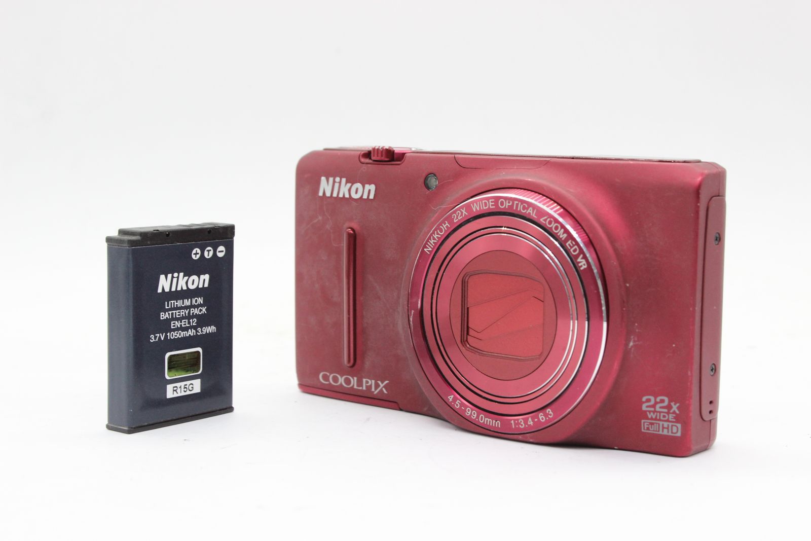 返品保証】 ニコン Nikon Coolpix S9500 レッド Nikkor 22x Wide