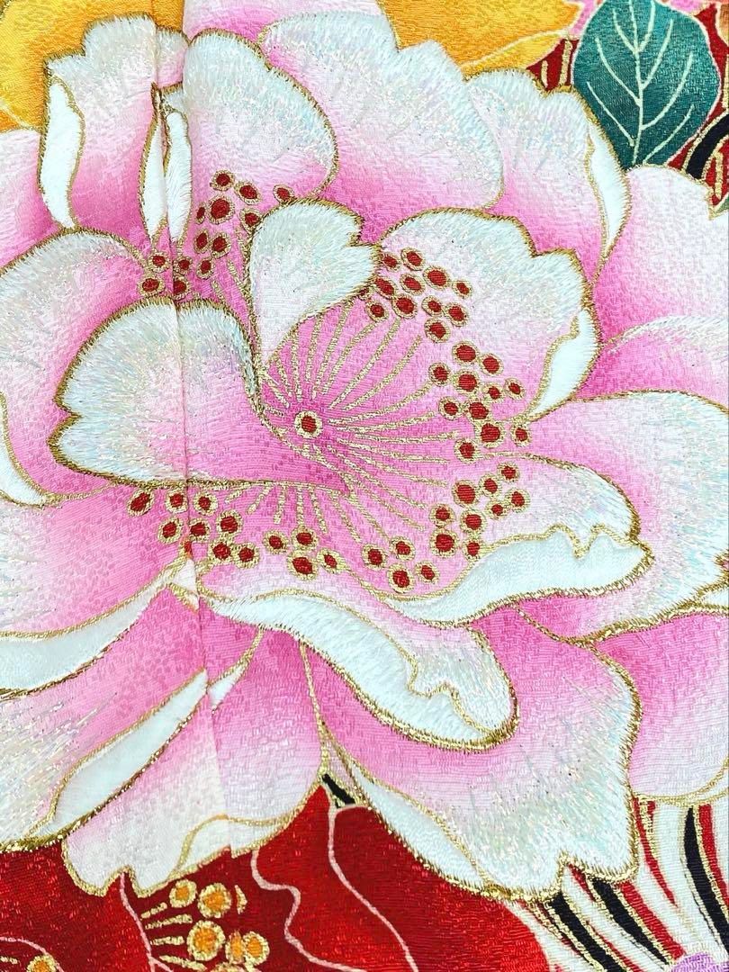 振袖 豪華 ラメ刺繍 金彩 紋意匠 牡丹 身丈168cm 撥水加工済 MO3140 