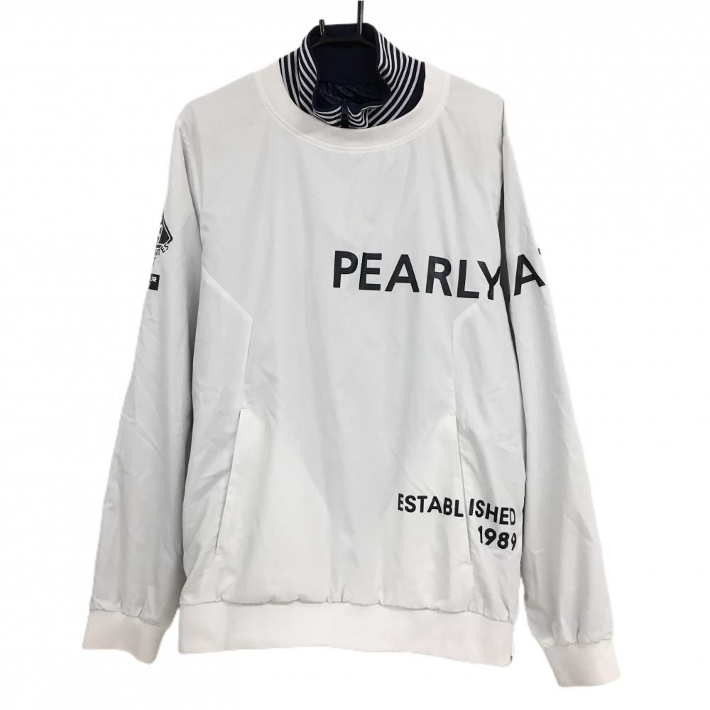 パーリーゲイツ ツインスニード 白×黒 ビッグロゴ 地模様 蓄熱裏地 ブルゾン メンズ 7 2XL ゴルフウェア 大きいサイズ PEARLY GATES