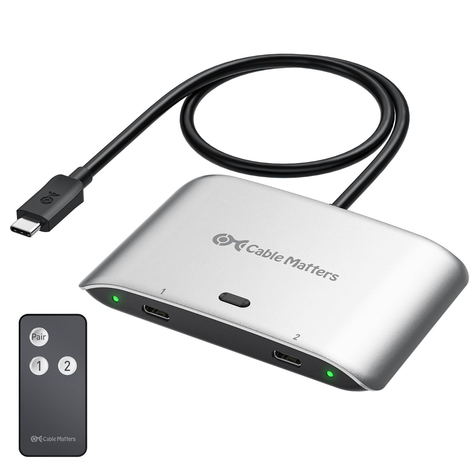 Cable Matters 20Gbps USB4 USB Cスイッチ 2台のコンピュータ用 8K 30Hz 5K 60Hz 4K 144Hz対応 140W PD USB-CまたはThunderbolt 4モニタまたはUSB-CまたはThunder
