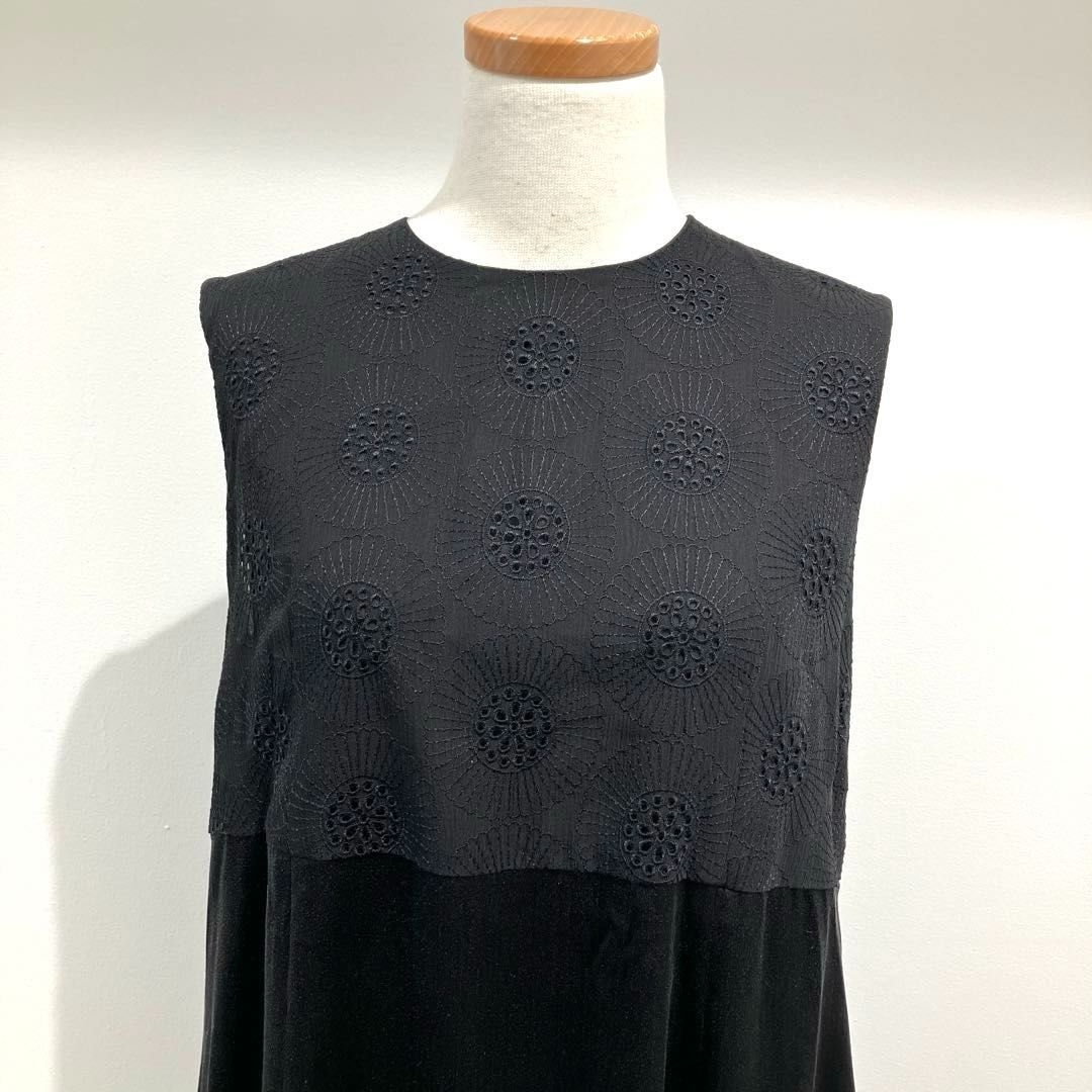 NOIR シルク花刺繍レース