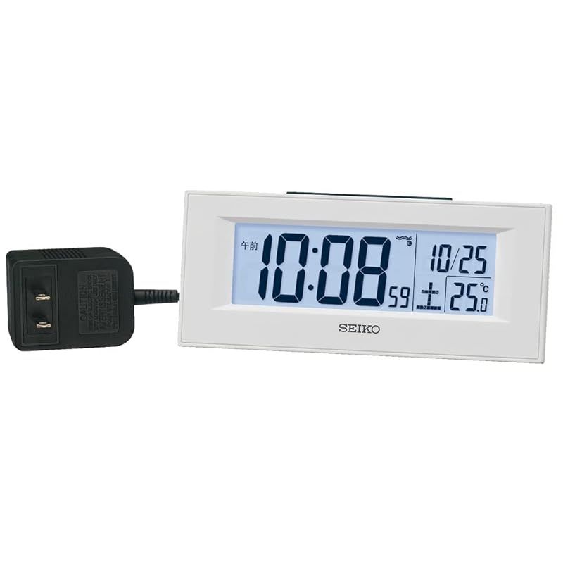 目覚まし時計 Clock) セイコークロック(Seiko 置き時計 セイコークロック : | セイコー 置時計 常時 安い商品を通販 薄の アナログ 温度湿度計 電波デジタルクロック &frasl;電波自動