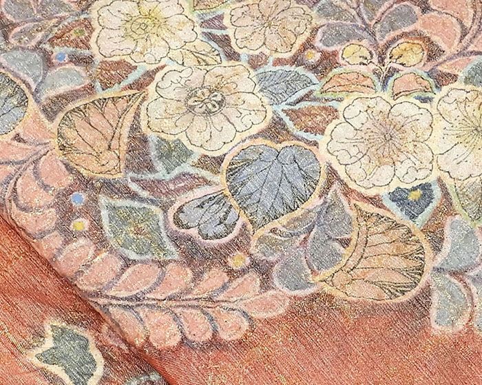 袋帯 正絹 絞り辻が花模様 袋帯 リサイクル 中古 辻ケ花 結婚式 入学式