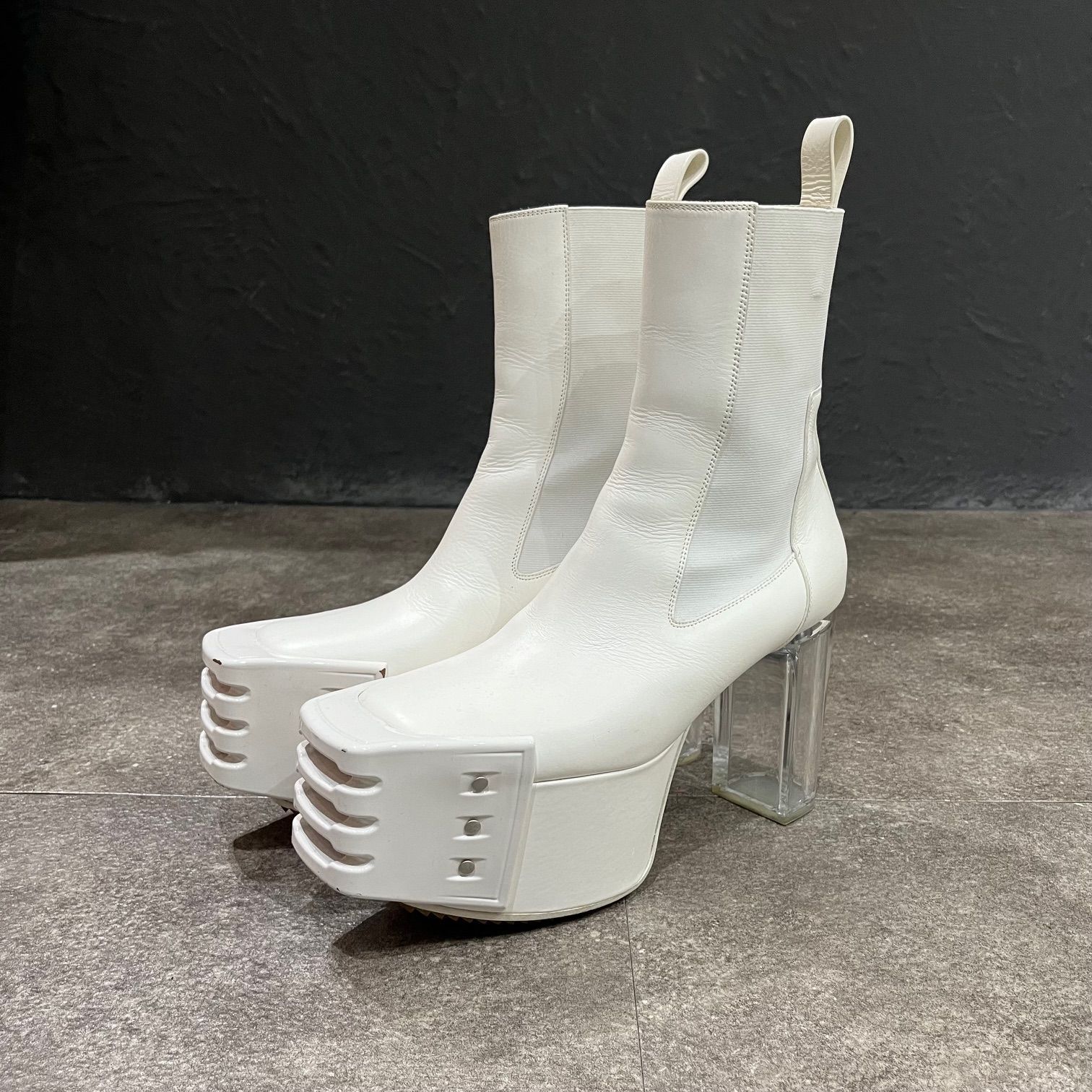 Rick Owens GRILL KISS BOOTS RU20F3842 グリル サイドゴア レザー キスブーツ リックオウエンス 42  67112A1 - メルカリ