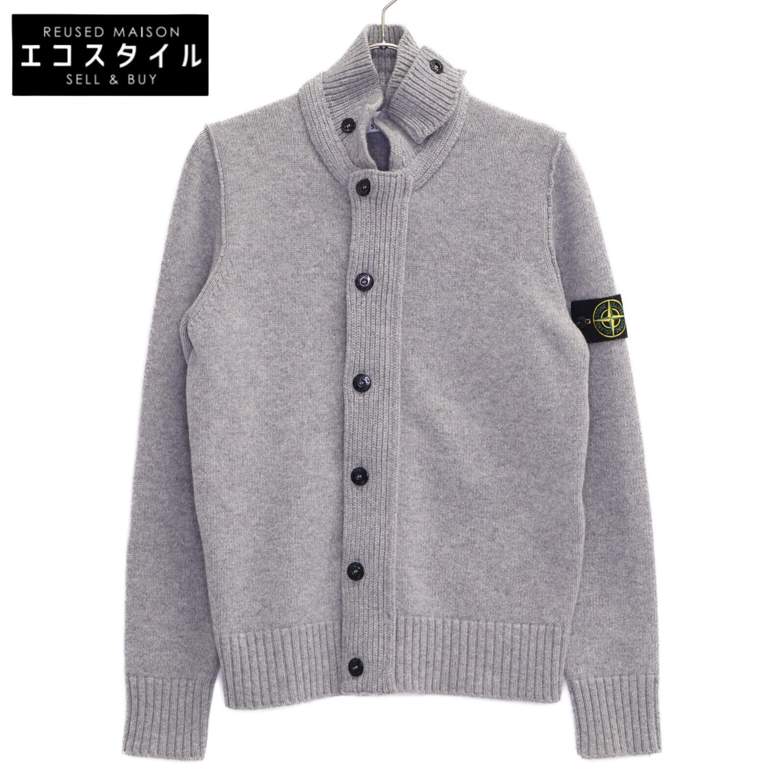 STONE ISLAND ストーンアイランド グレー ニットカーディガン M