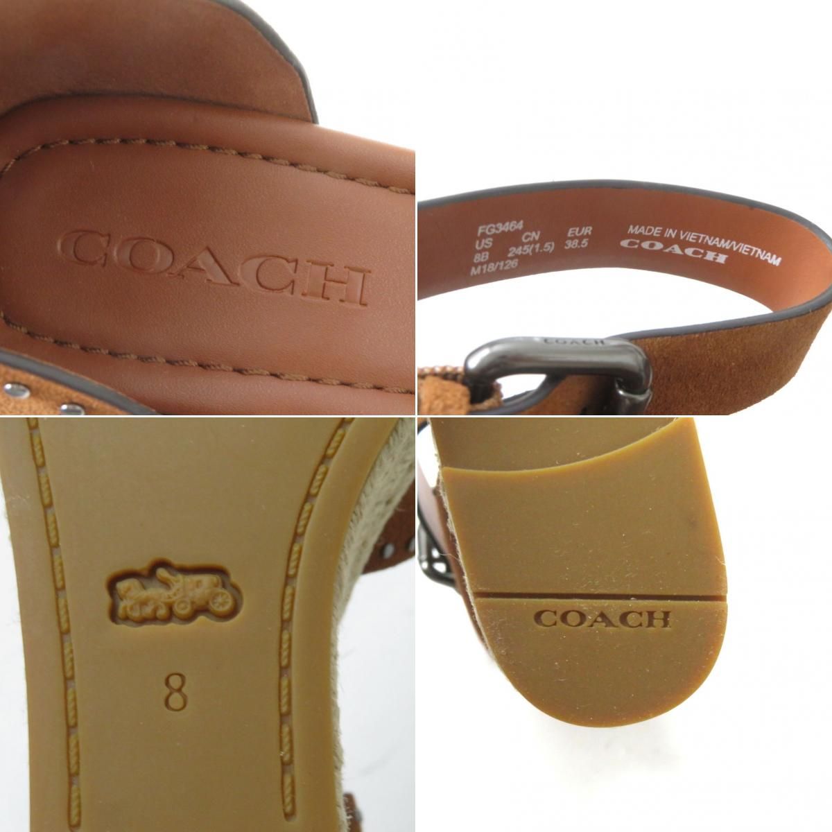 未使用品☆COACH コーチ FG3464 KELSI SDE WEDGE アンクルストラップ