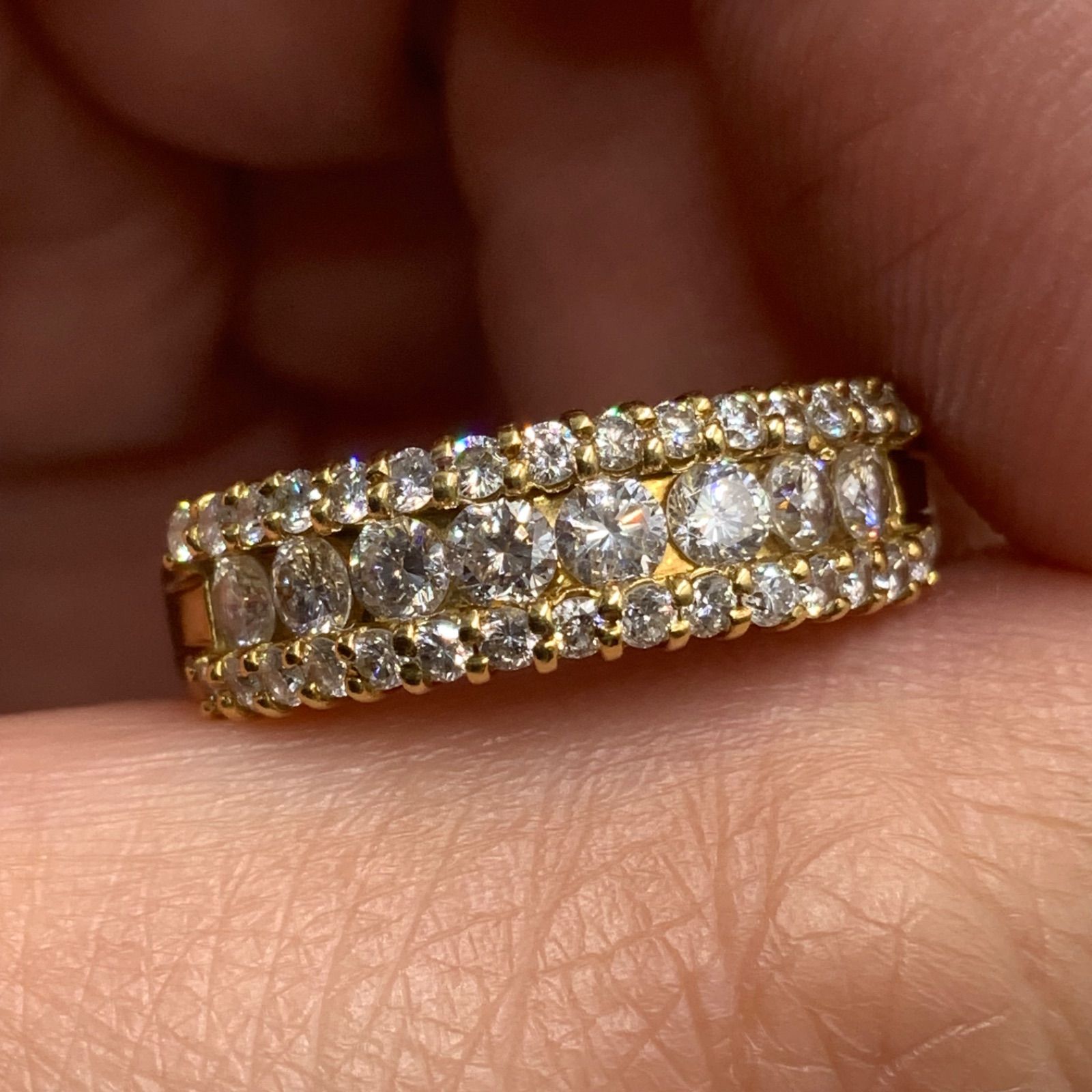 K18 ダイヤ デザインリング 1.02ct 8g 約11.5号