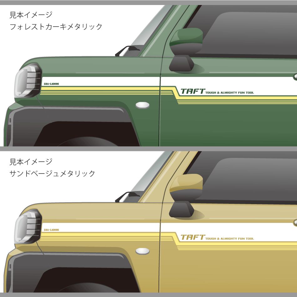 サイド中間2色ストライプ