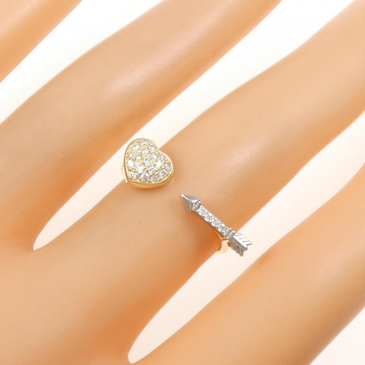 K18YG/PT900 ハート ダイヤモンド リング 0.13CT - メルカリ 