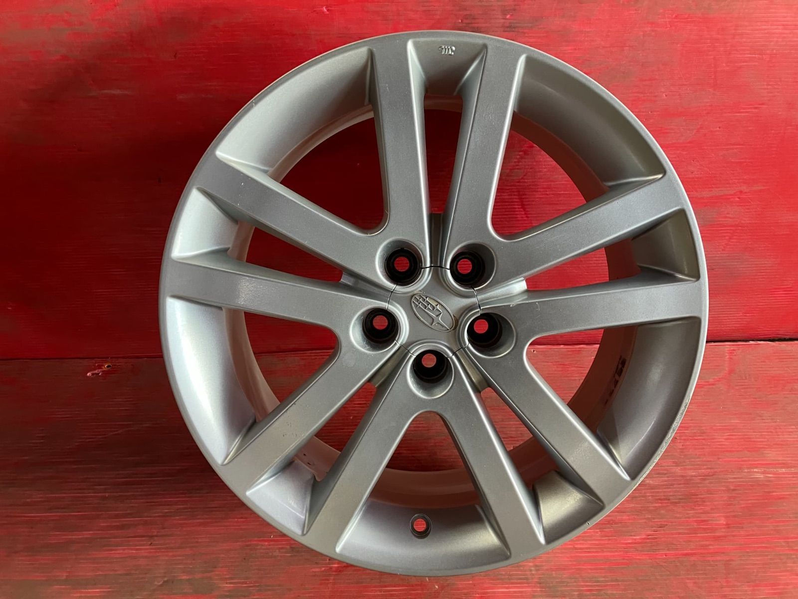 シルエット ホイール 17x7.0 48 100 5H スバル SG5フォレスター 後期 クロススポーツ 純正 4本SET