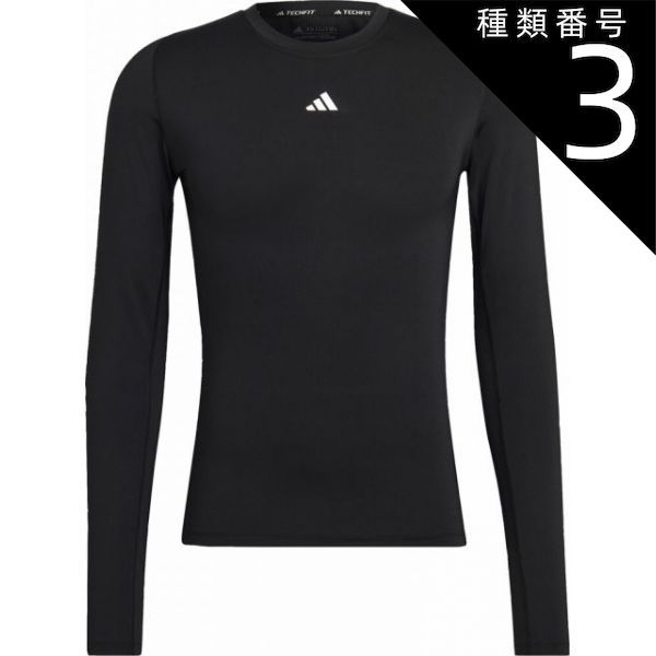 種類3:BLK/6XL(4065415382031) adidas(アディダス) IG435 31_MTFLSTシャツ テックフィット トレーニング 長袖Tシャツ メンズ ベースレイヤー インナー 練習 運動 トレーニング ジム スポーツ フィットネス 