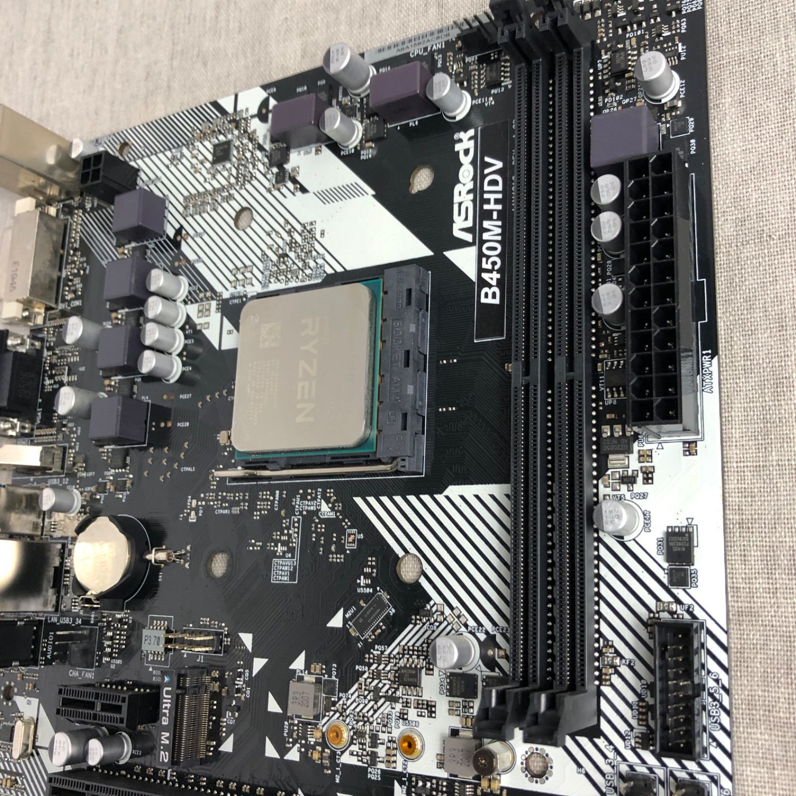 マザーボード+CPU】ASRock B450M-HDV+AMD Ryzen 5 3500 【起動確認済