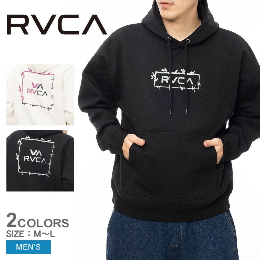 ルーカ パーカー BE042039 メンズ ボーダード フード パーカー RVCA カラー:01.ホワイト 品番：2540-0221