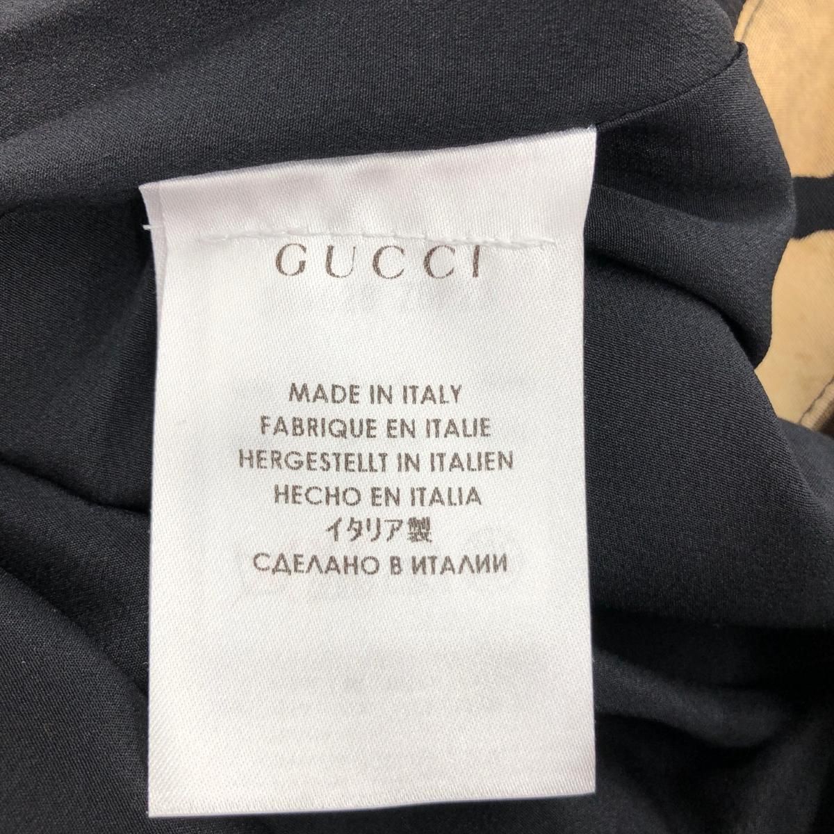 良好 GUCCI グッチ シルク スカート サイズ:38 ブラック