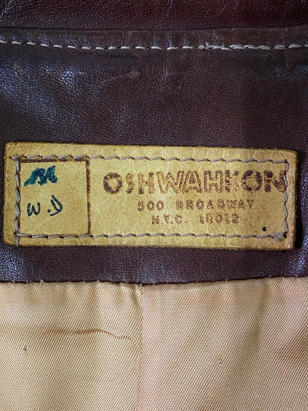メンズ】 OSHWAHKON オシュワコン 70S LEATHER ZIP-UP JACKET
