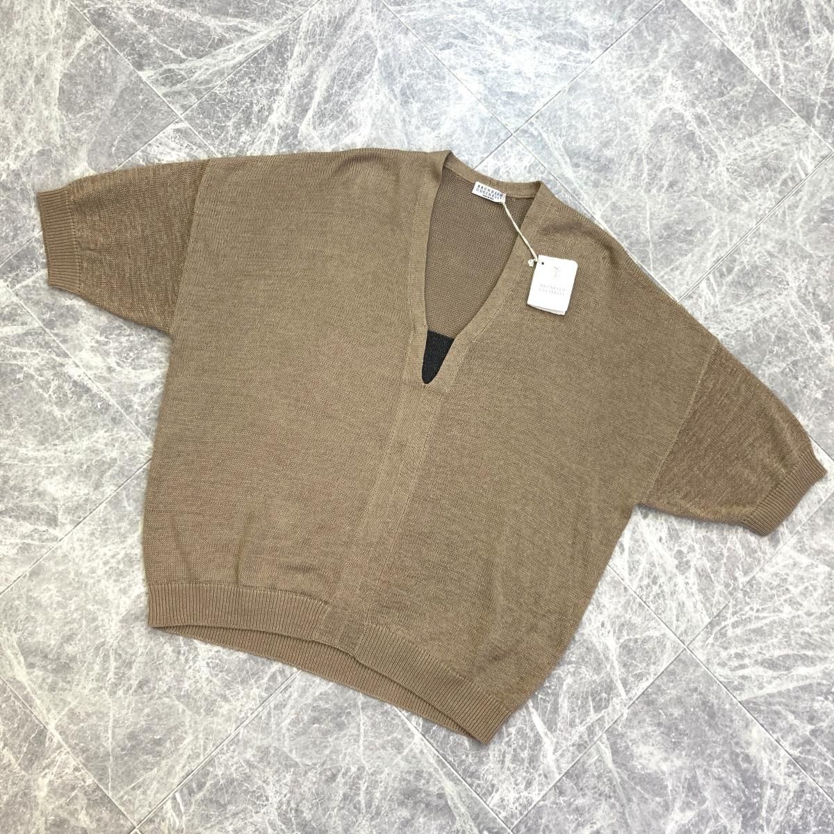 BRUNELLO CUCINELLI ﾌﾞﾙﾈﾛｸﾁﾈﾘ ﾆｯﾄ ﾄｯﾌﾟｽ M レディース衣類 ニット カットソー Beige 221M78774222 unused S