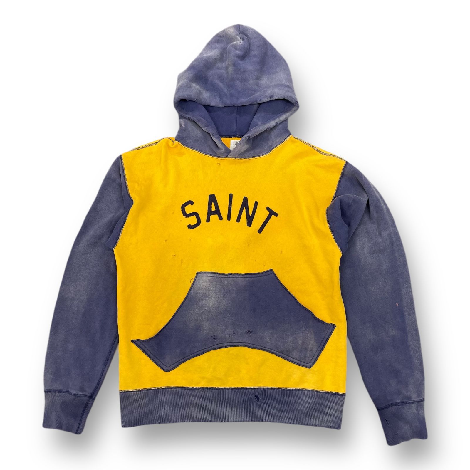 SAINTMICHAEL HOODIE FELT / YELxNVY XL