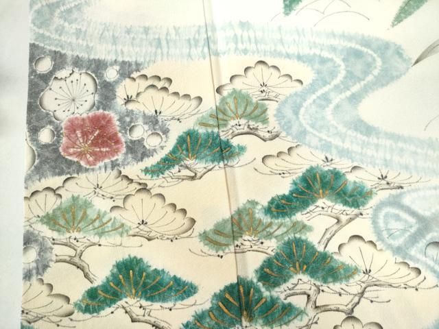 平和屋着物●京都府指定無形文化財　染色作家　小倉建亮の弟子　市瀬史郎　色留袖　辻が花　手描き　金彩　正絹　逸品　CAAU2790yc 平和屋着物○京都府指定無形文化財 染色作家 小倉建亮の弟子 市瀬史郎