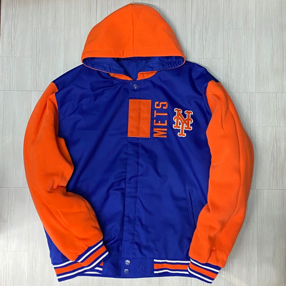 USA JHデザイン MLB ニューヨーク メッツ NY Mets フード付き リバーシブル スタジャン