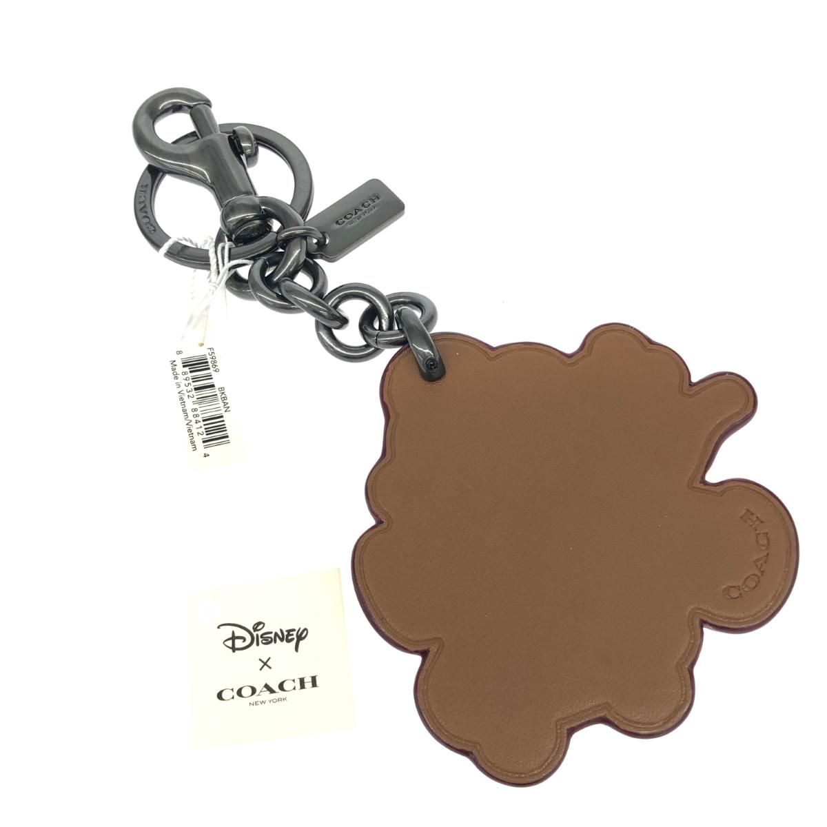 【ディズニーコラボ】COACH　コーチ　キーホルダー　チャーム　スケボー 未使用品 COACH コーチ×ディズニー キーリング イエロー