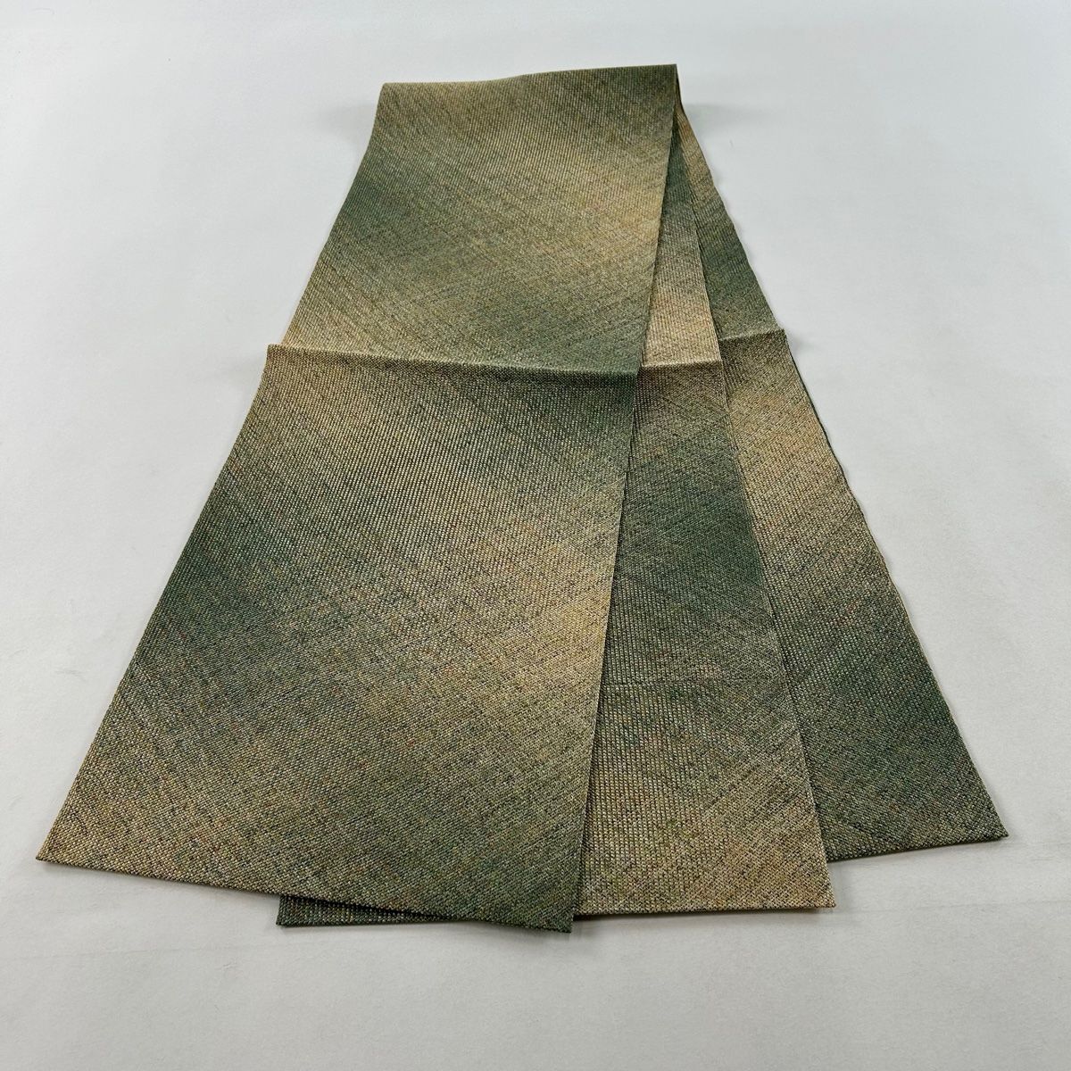 在庫一掃】 振袖 身丈165cm 裄丈68cm L 袷 扇面 草花 金糸 金銀彩 黄土  