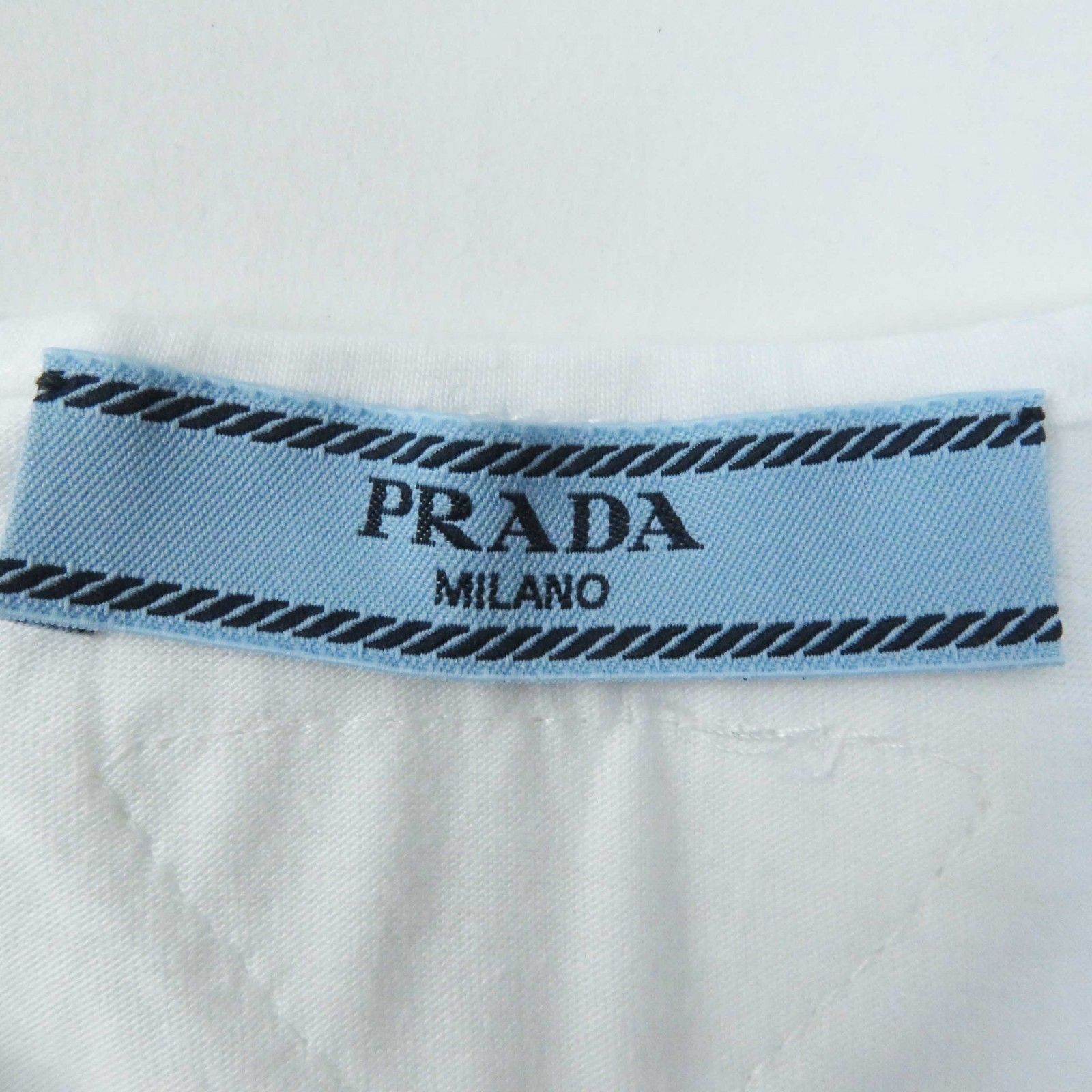 極美品◎PRADA プラダ 23SS P29980 コットン トライアングルロゴ