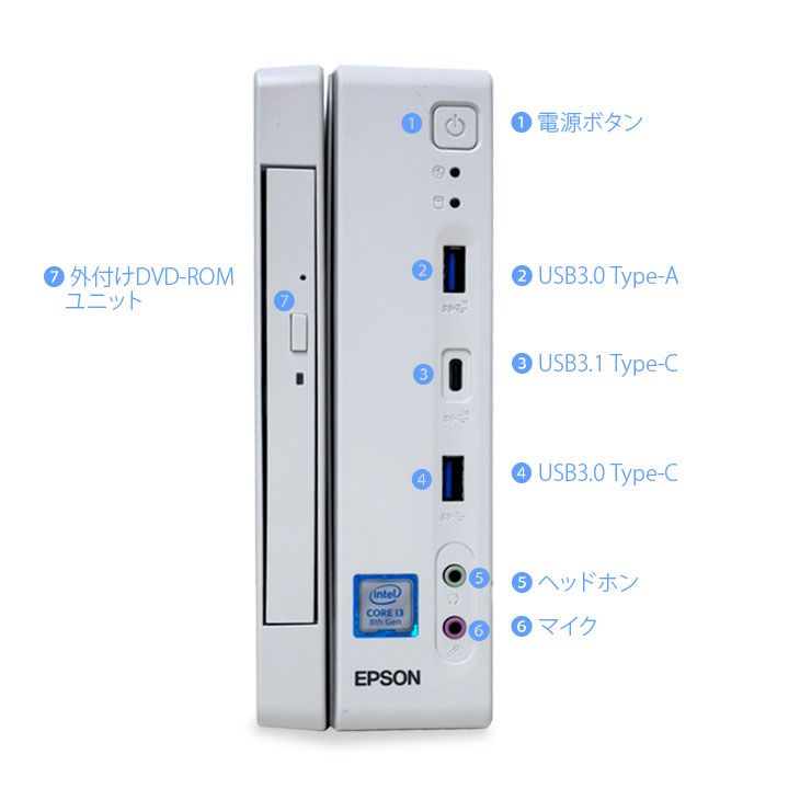 EPSON Endevor ST190E すぐ使える極小PC セット Win11 22型 無線