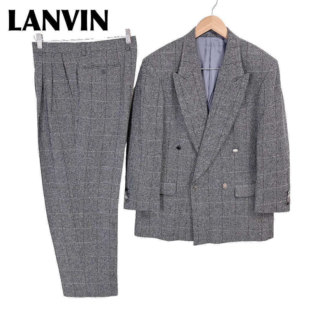 LANVIN スーツセットアップ ダブル R48-45-85 グレー チェック