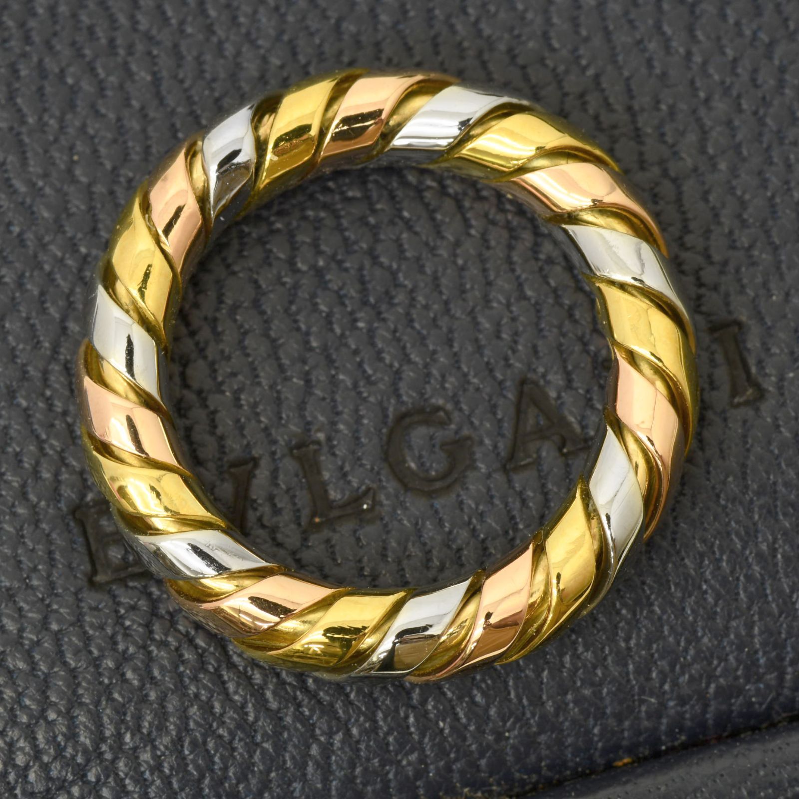 BVLGARI ブルガリ 750 トゥボガス リング 7.5号 5.0g スリーカラー