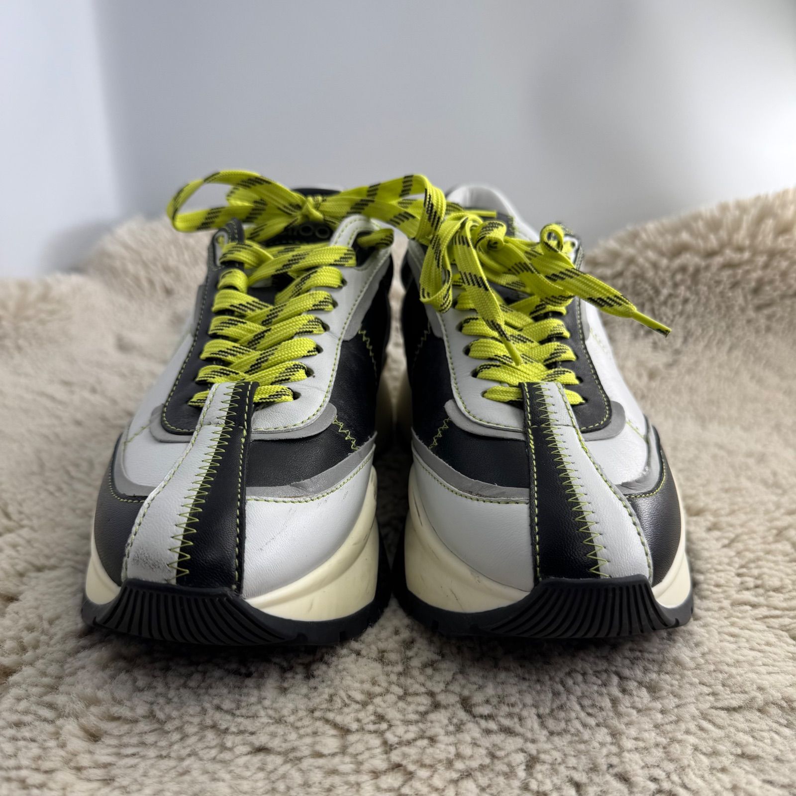 JIMMY CHOO ダットシューズ ホワイト ブラック レザー サイズ36 JIMMY CHOO ダットシューズ ホワイト ブラック レザー サイズ36
