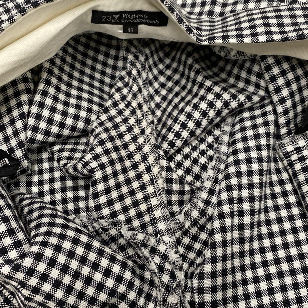 ニジュウサンク 23区 サイズ42 L 白×黒 レディース 春・秋物/vingt-trois arrondissements/ラメ 美品 ジャケット 中古23区(ニジュウサンク) ワンピース ノースリーブ&frasl;ひざ丈 黒 23区