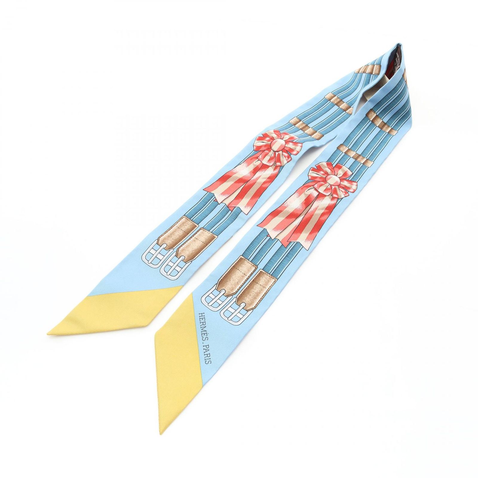 【値下げ新品】　エルメスツイリーHERMES ジャンピング JUNPINGブルー エルメス HERMES スカーフ ツイリー JUMPING ブルーグラシエ