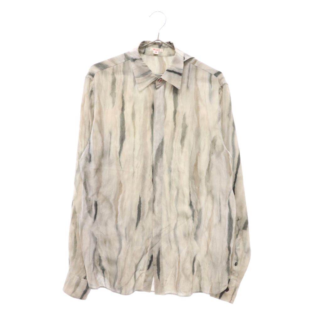 MASU (エムエーエスユー) 21AW FUR PRINT SILK SHIRTS プリントシルク長袖シャツ グレー MCFW-SH0421 -  メルカリ